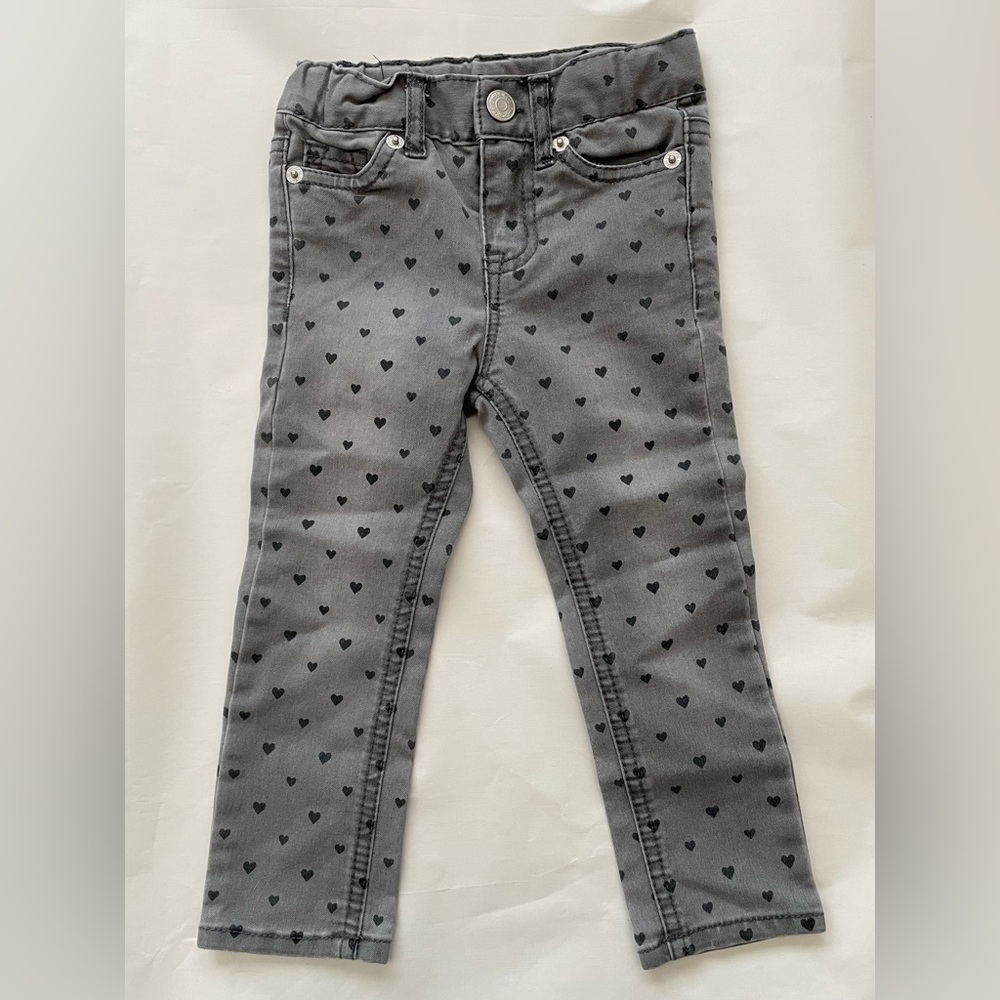 Grey denim with hearts